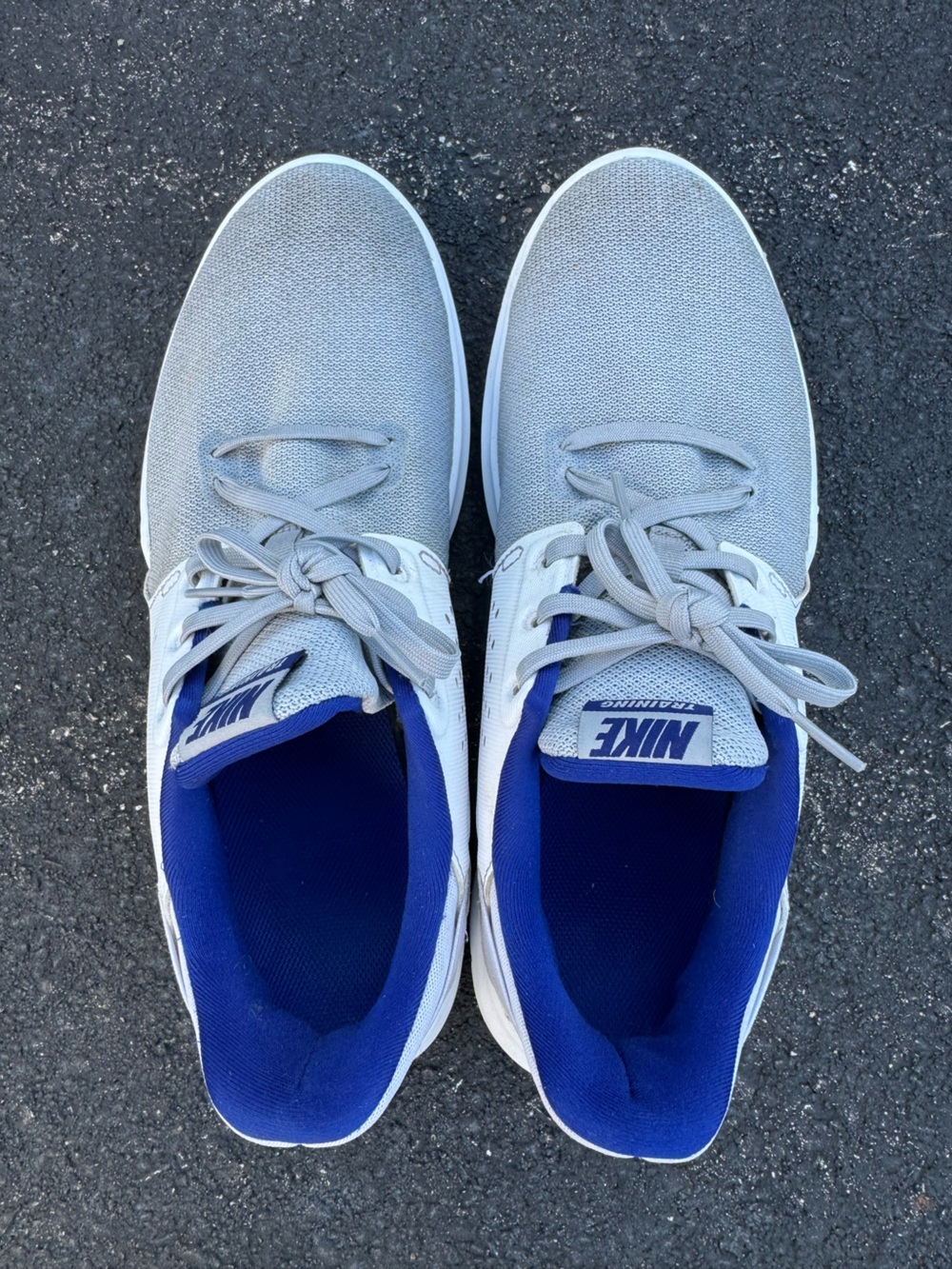 Nike Gray and Blue Low-Top Athletic Sneakers